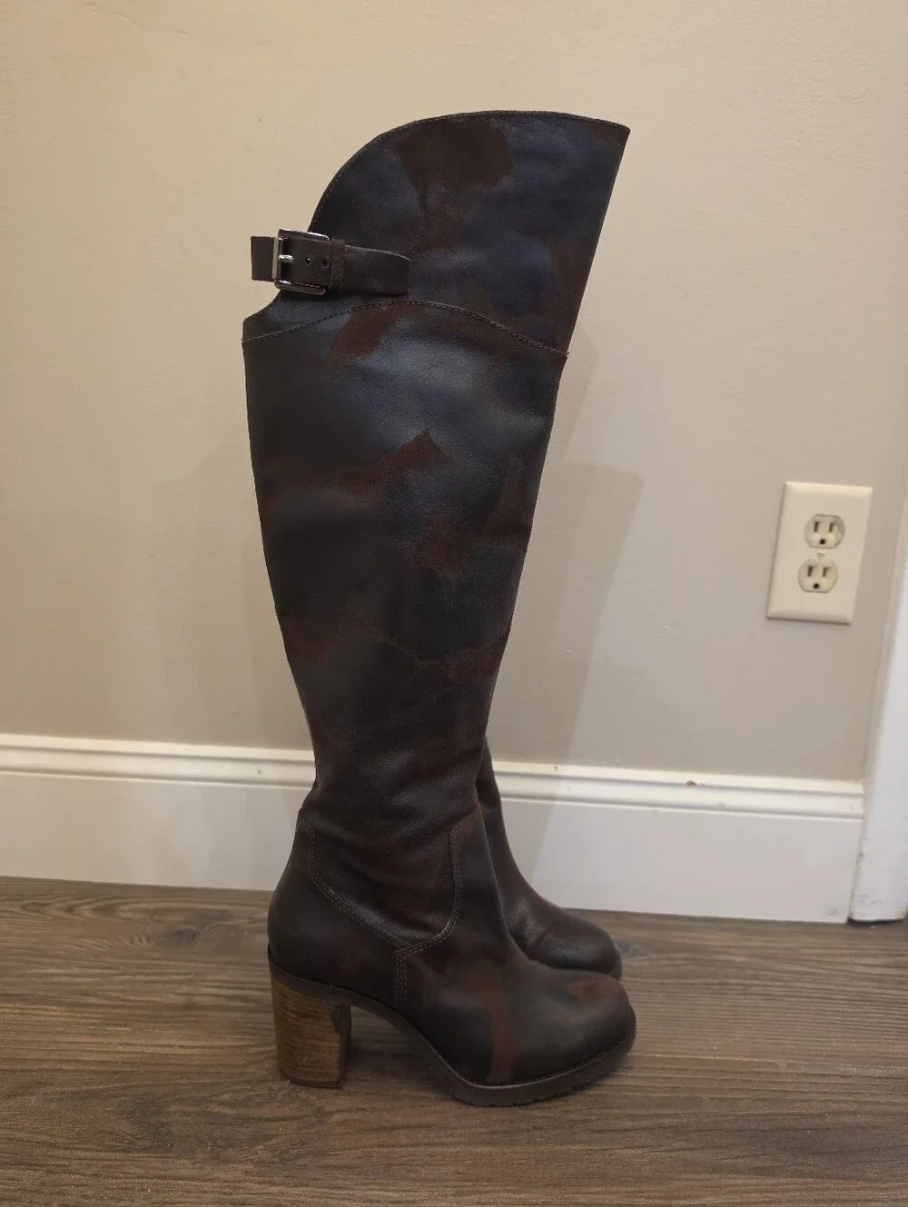 Donald J Pliner Women's Taria Over-the-Knee Boot Distressed Leather Womens 10
